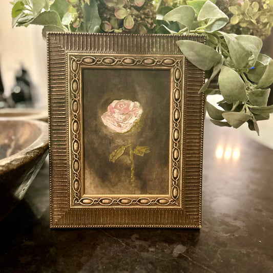 Quiet Rose in vintage frame