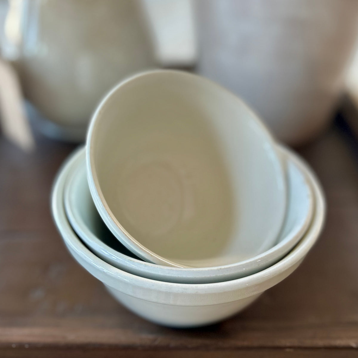 Vintage W.M. Adams Ironstone Pudding Bowls – Set of 3