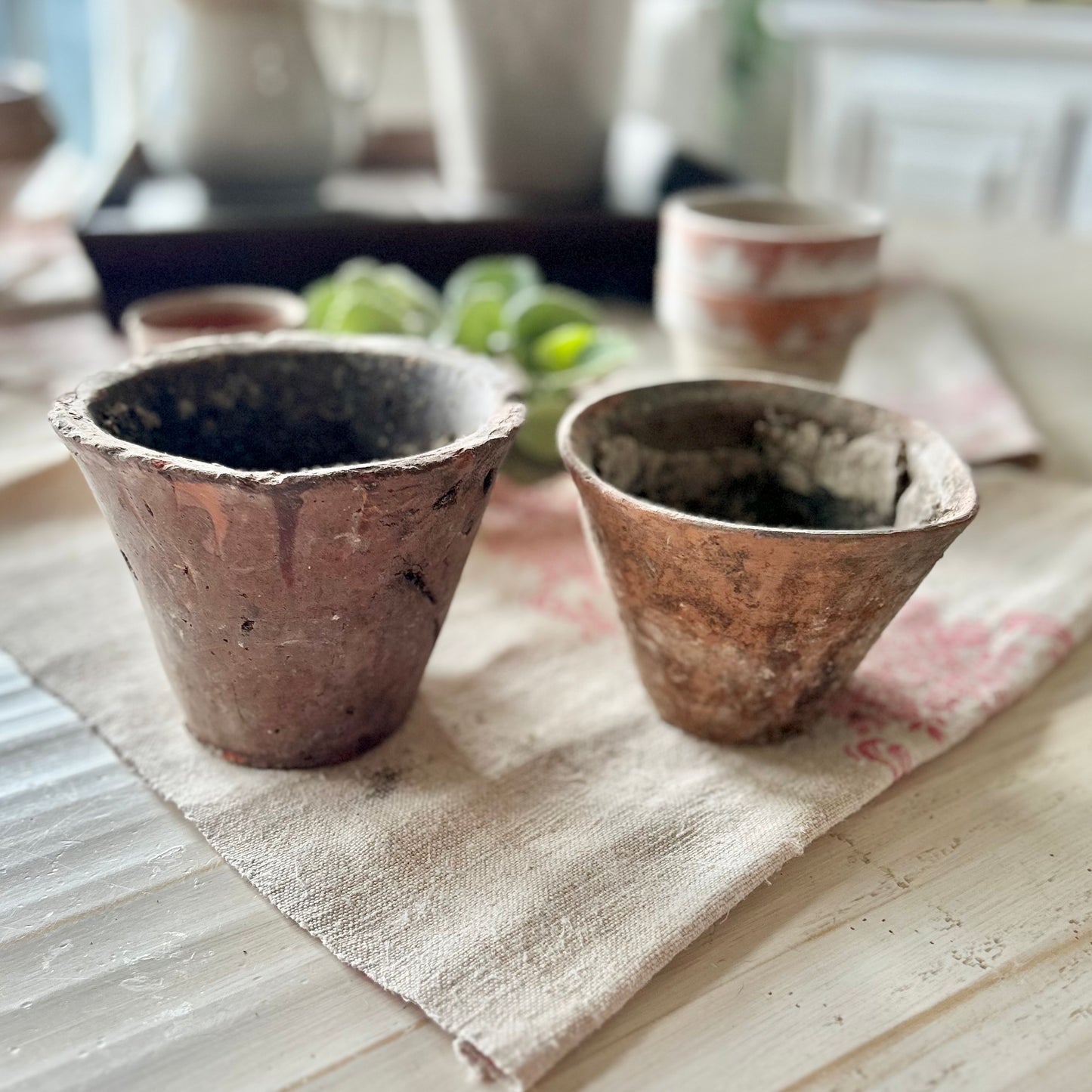 Antique French resin pots