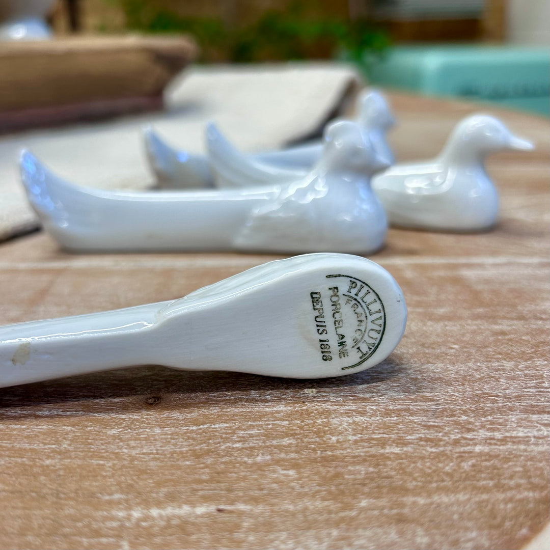 Vintage French Pillivuyt Porcelain Bird Knife Rests