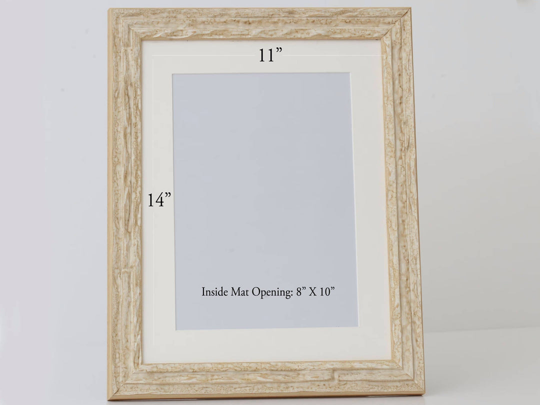 Marbleized Antique Ivory Finish Frame