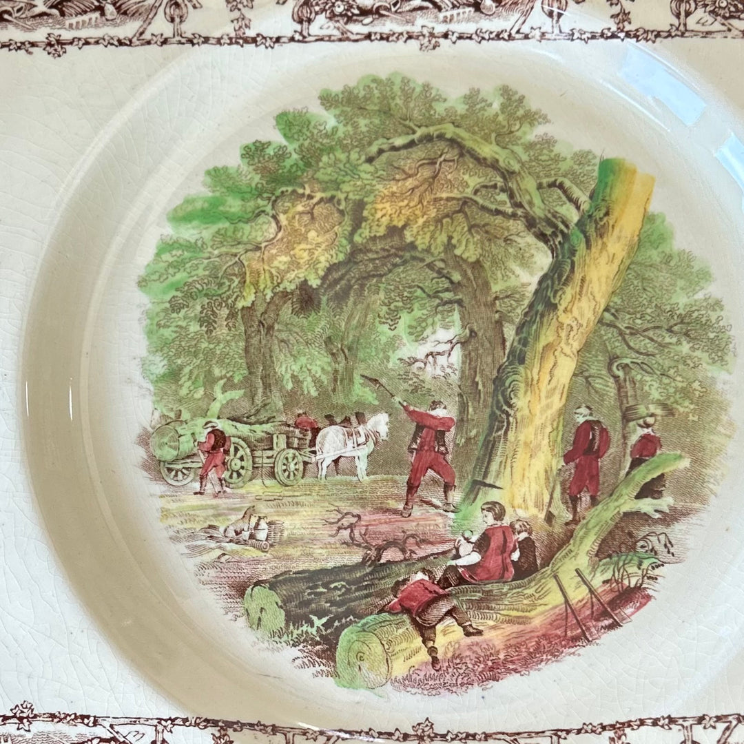 Vintage English Biarritz Transferware Plate – Royal Staffordshire “Rural Scenes”