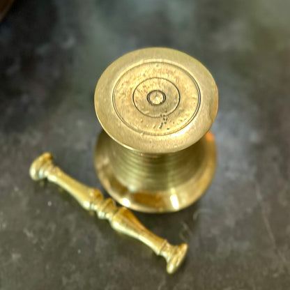 Antique Brass Mortar and Pestle