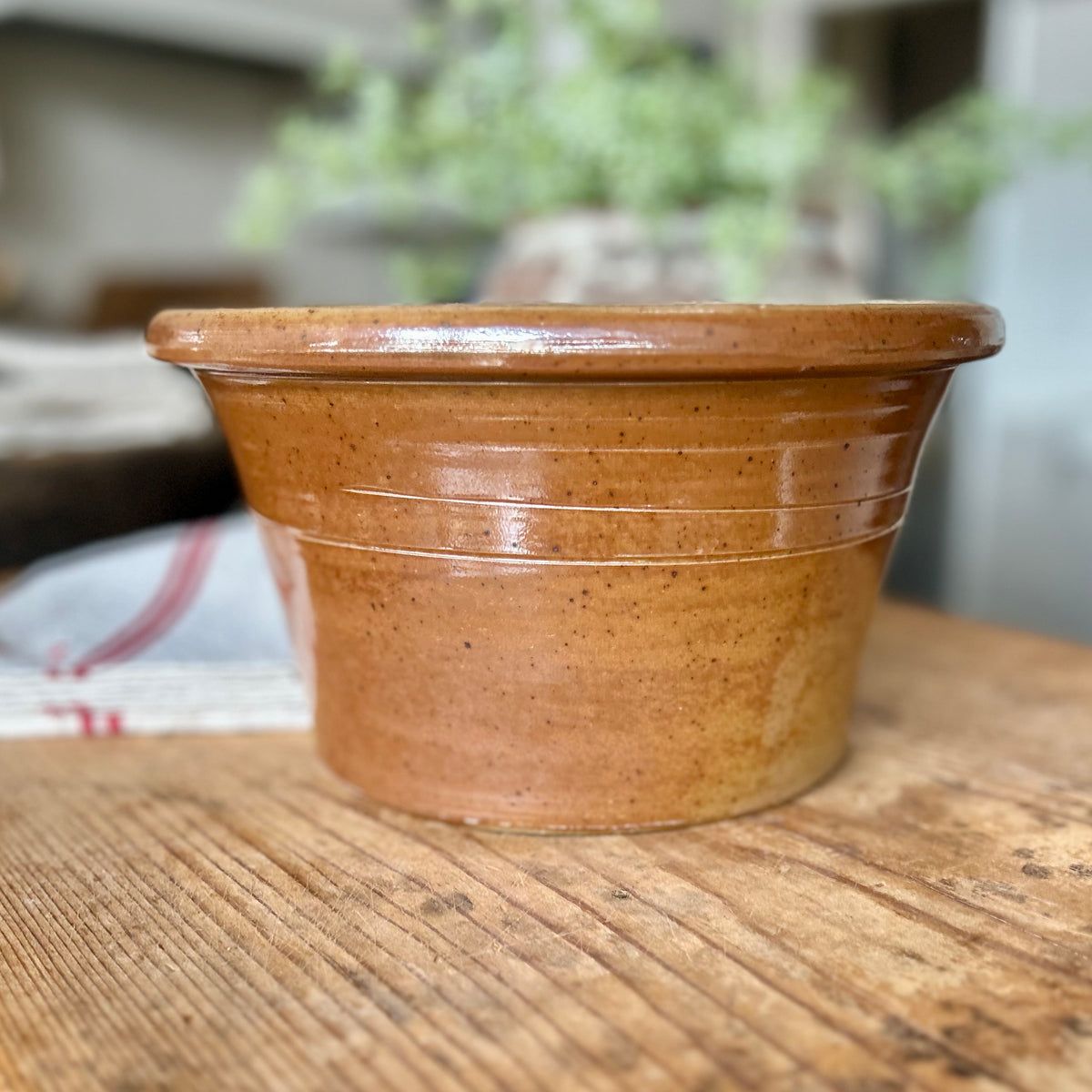 Antique European Glazed Stoneware Mixing Bowl