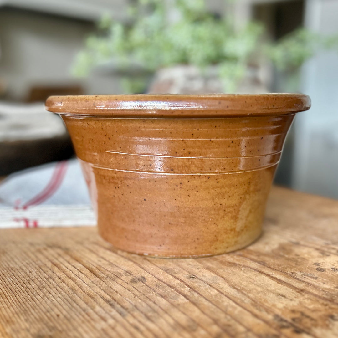 Antique European Glazed Stoneware Mixing Bowl
