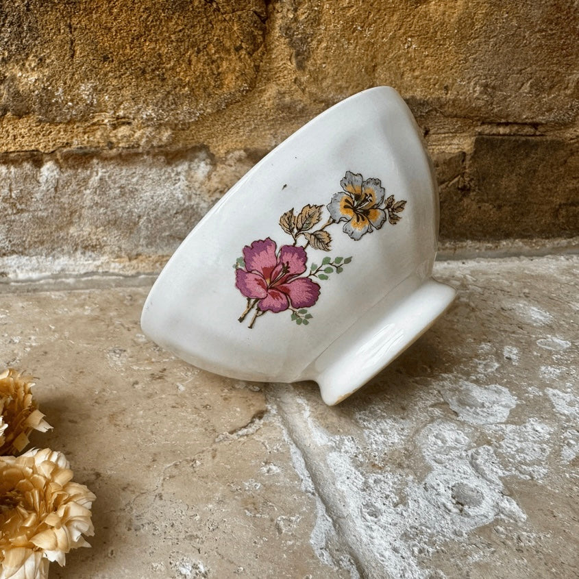 French Café au Lait Bowl with Floral Motif
France, c. 1930s–1940s