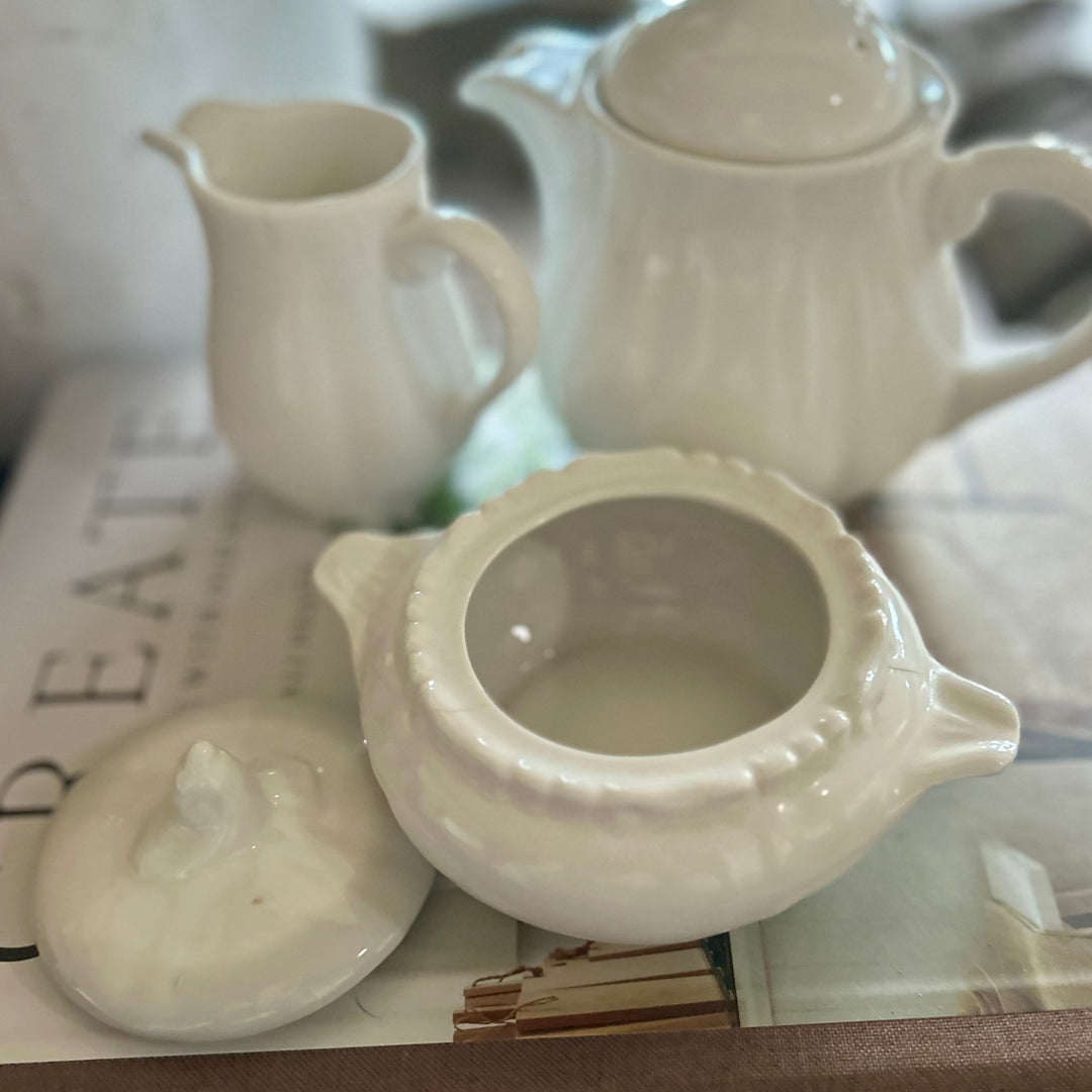 Petite Vintage Ironstone Sugar Bowl