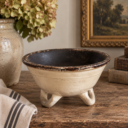 Antique French Three-Legged Dairy Bowls