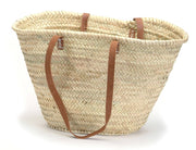 French Market Basket with Leather Handles