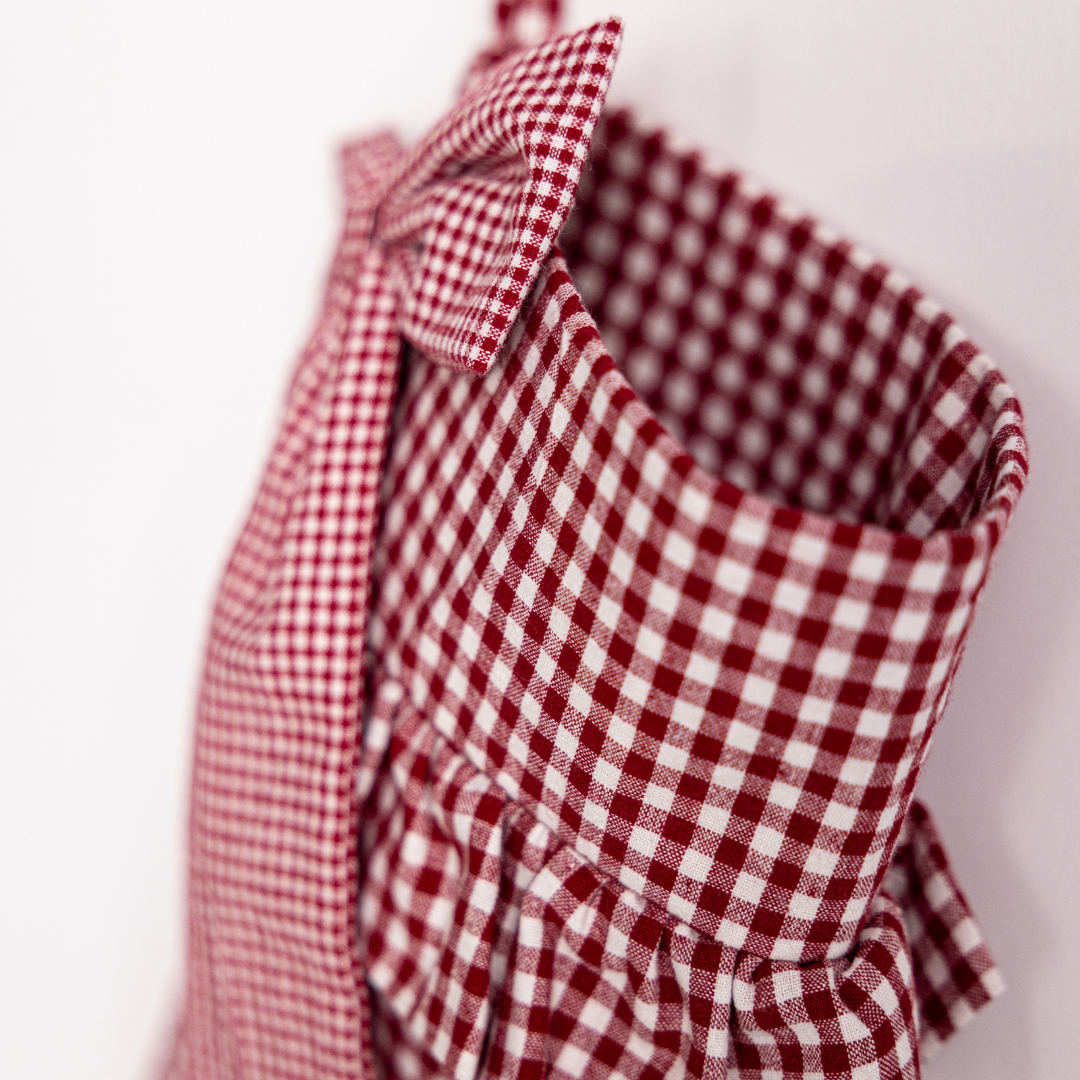 Red Gingham Bow Holiday Stocking