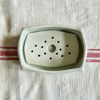 Antique English Ironstone Butter Dish with Drainer