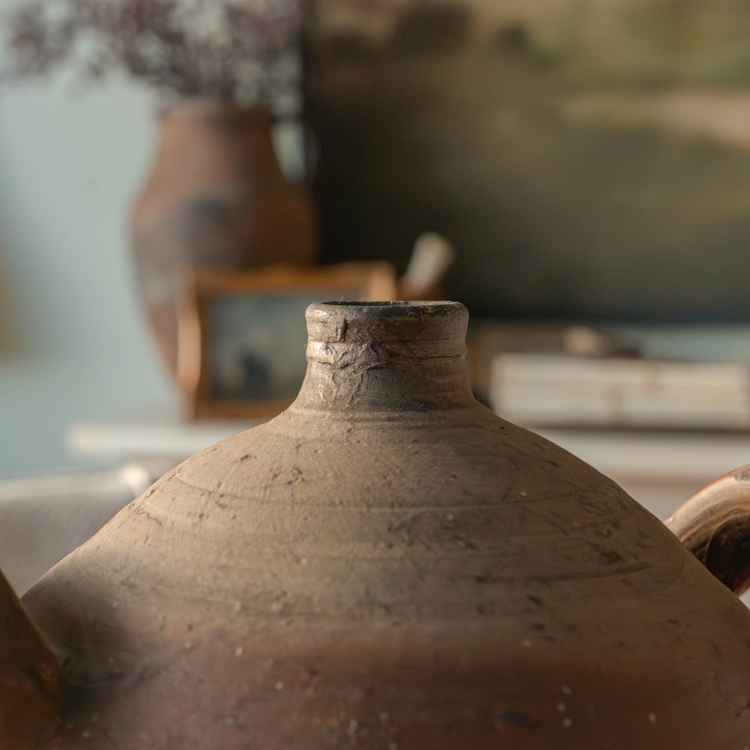 Vintage French terracotta confit pot