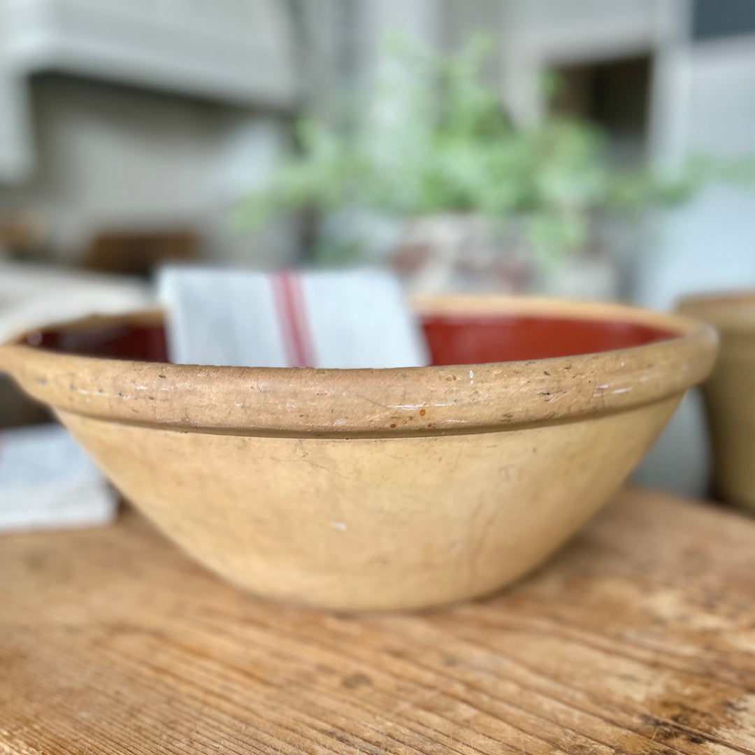 French Terracotta Dairy Bowl with Pouring Spout (5L)