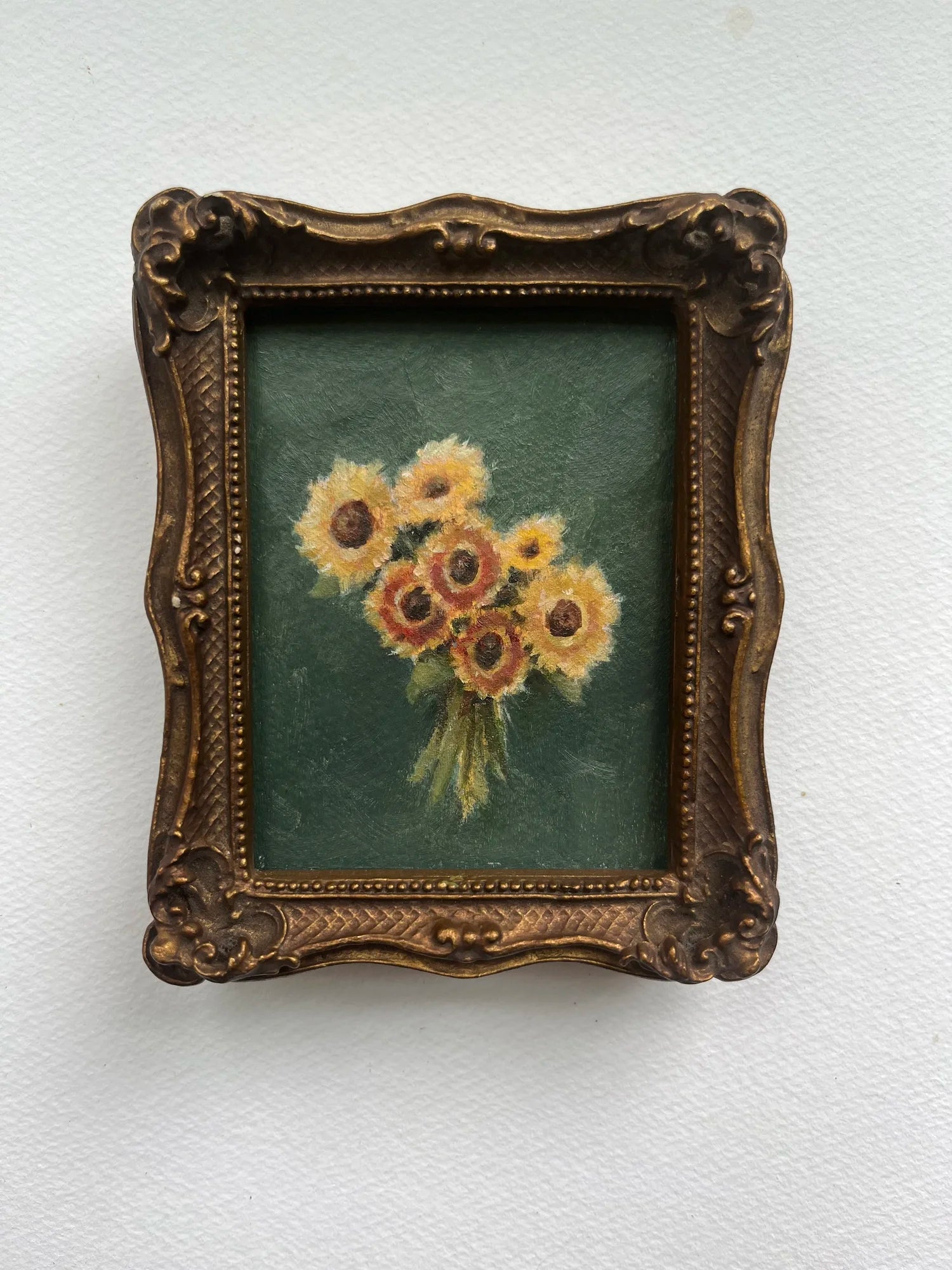 Warm sunflowers framed fine art print ( frame not as shown) 4x6”