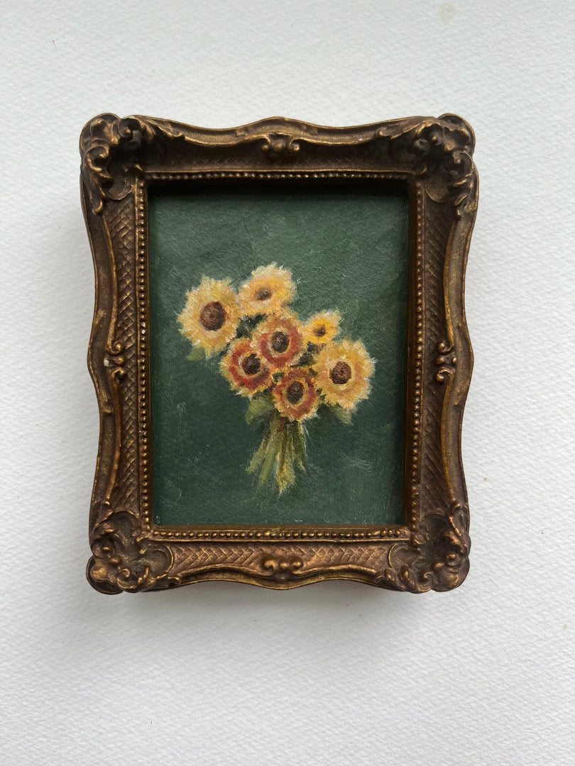 Warm sunflowers framed fine art print ( frame not as shown) 4x6”