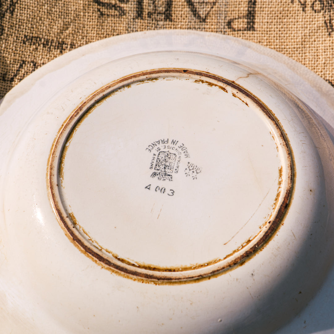 Antique French faïence soup plate