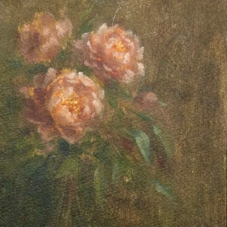 Plum Peony- original oil on paper by Alicia Cook