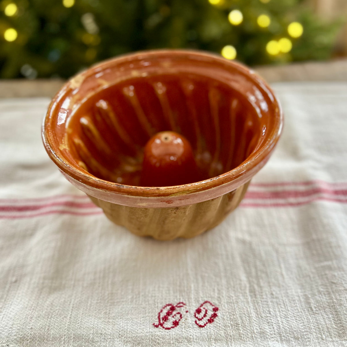 Vintage French Terracotta Kouglof Mold
