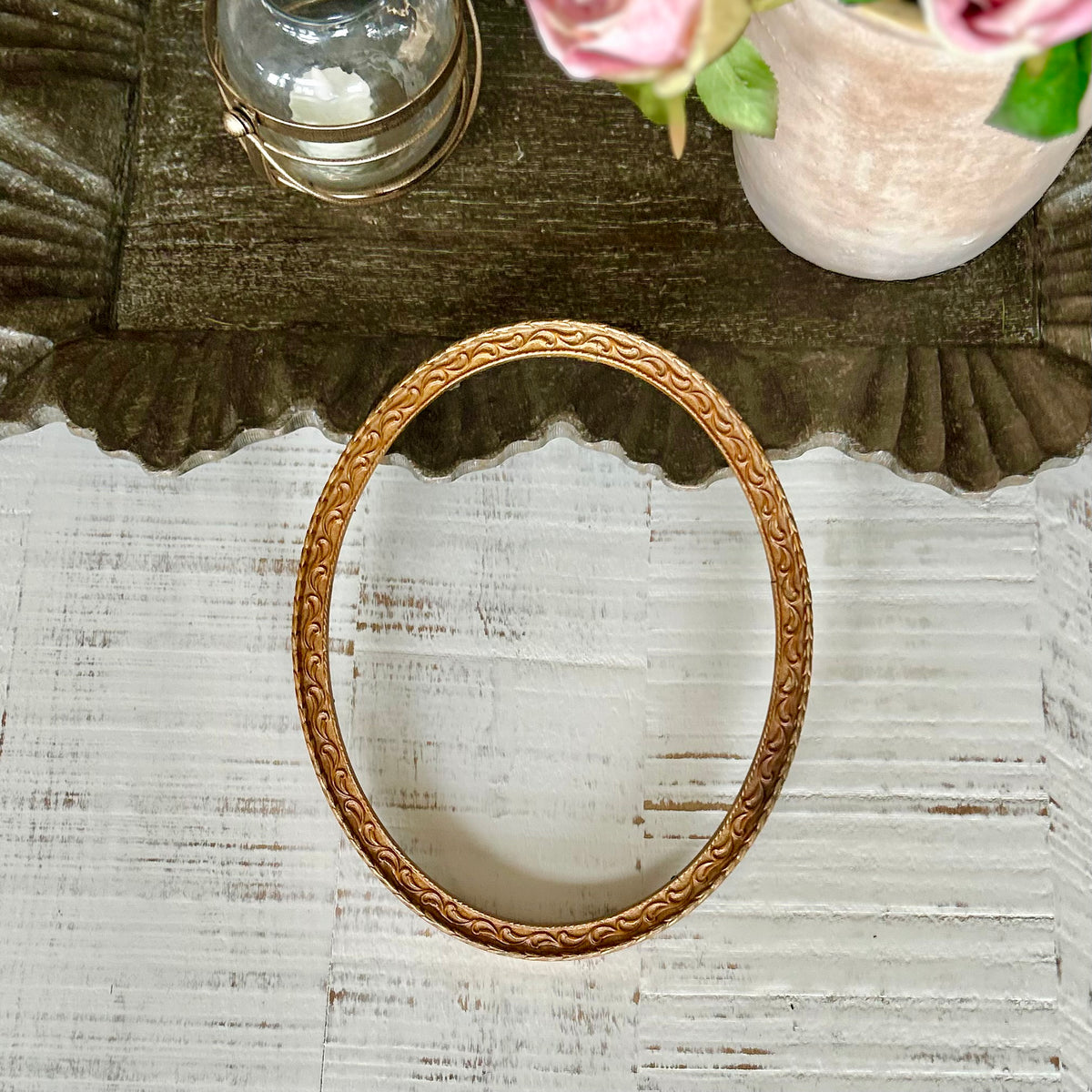 Pair of Antique French Oval Gilt Frames