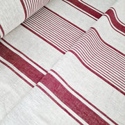 Heavy weight linen fabric - red stripes