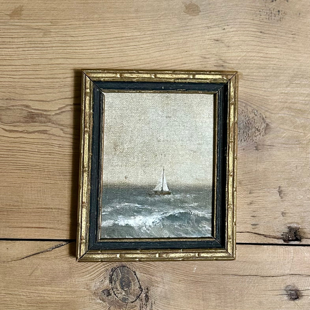 Vintage style Seascape Print Pair in Gilt Frame