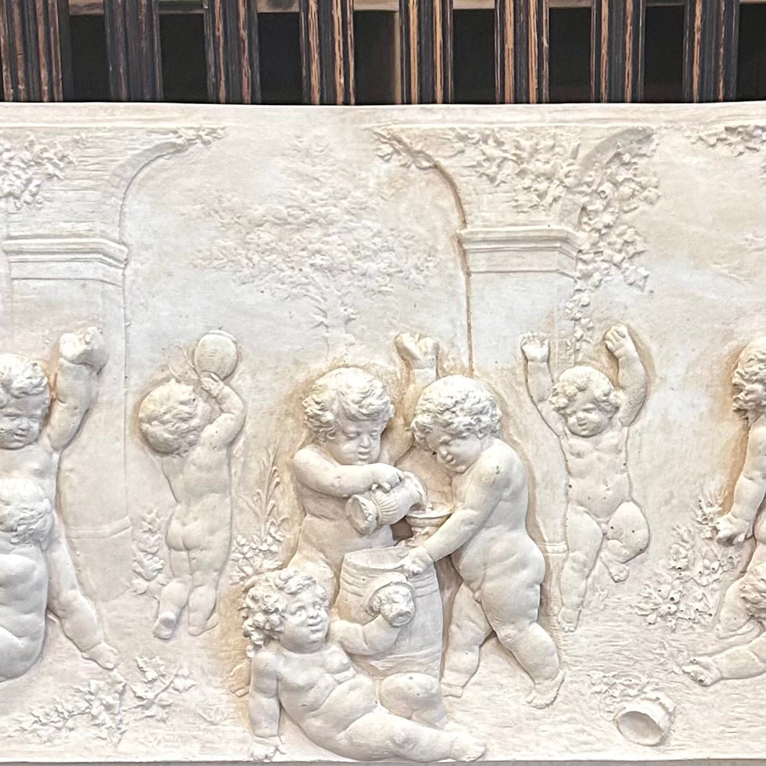 Vintage European Plaster Putti Wall Relief