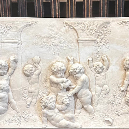 Vintage European Plaster Putti Wall Relief
