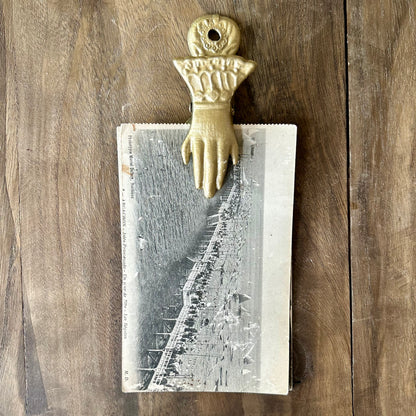 Victorian Brass glove desk clip