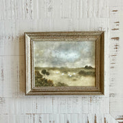 The gentle meadow oil on cotton paper in vintage frame Painted