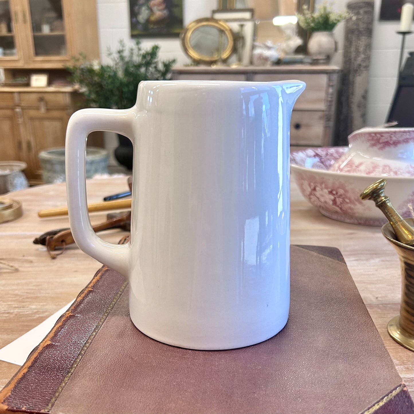 Antique English Vitrified Ironstone Pitcher John Maddock & Sons Ltd., England | Circa 1920–1940