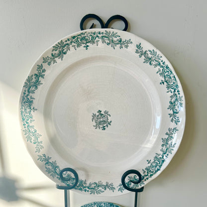 Antique French Longchamp “Régent” Faïence Plate – 12”