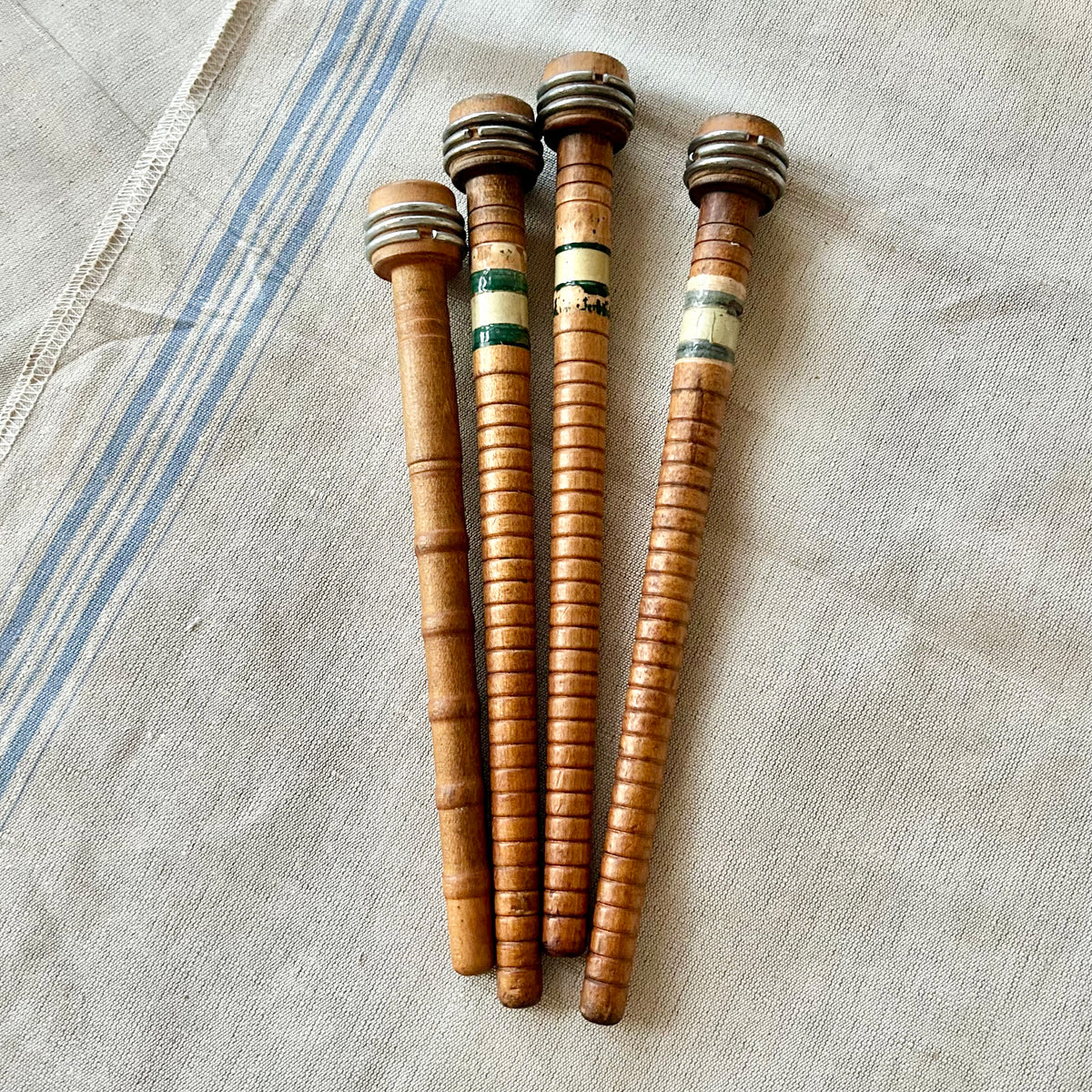 Set of Vintage English Mill Bobbins — Set of Four
