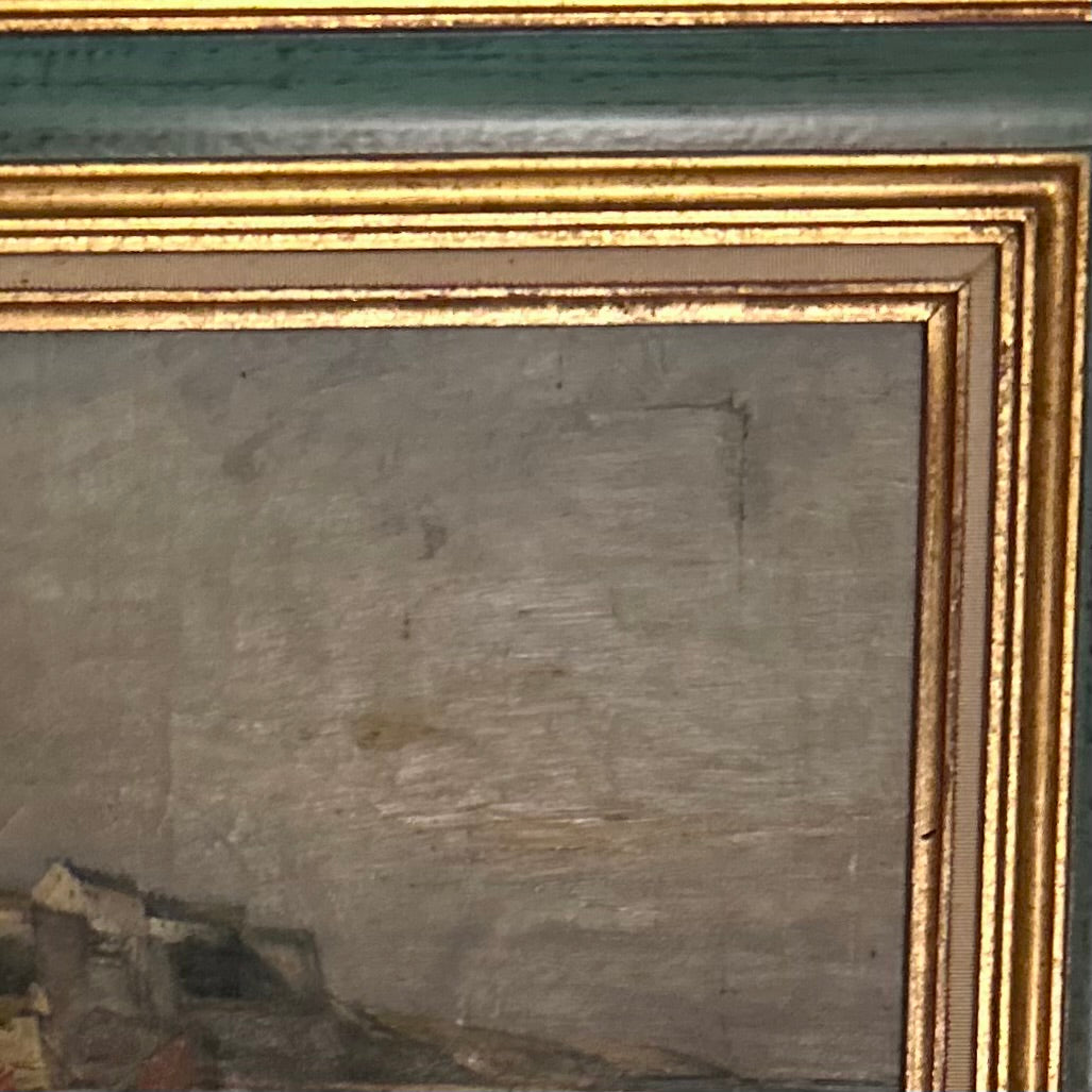 Antique French Coastal Oil Painting, Dated 1895