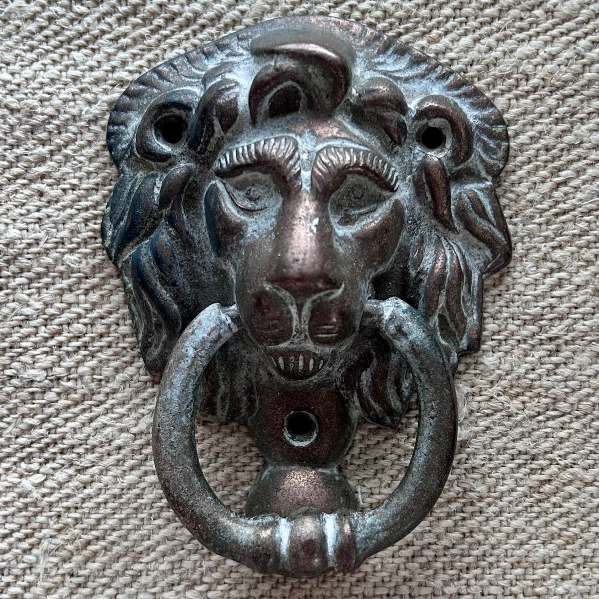 Vintage french lion head door knocker