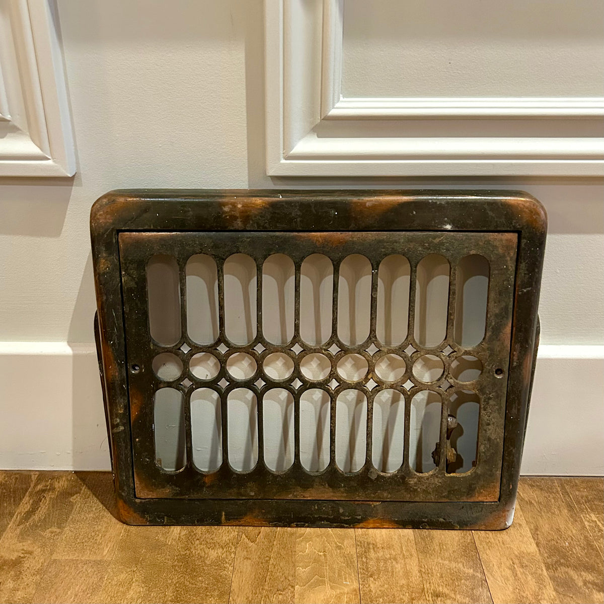Pair of Antique Cast-Iron Heating Grates & Matching Cold-Air Return — Patented August 6th, 1900