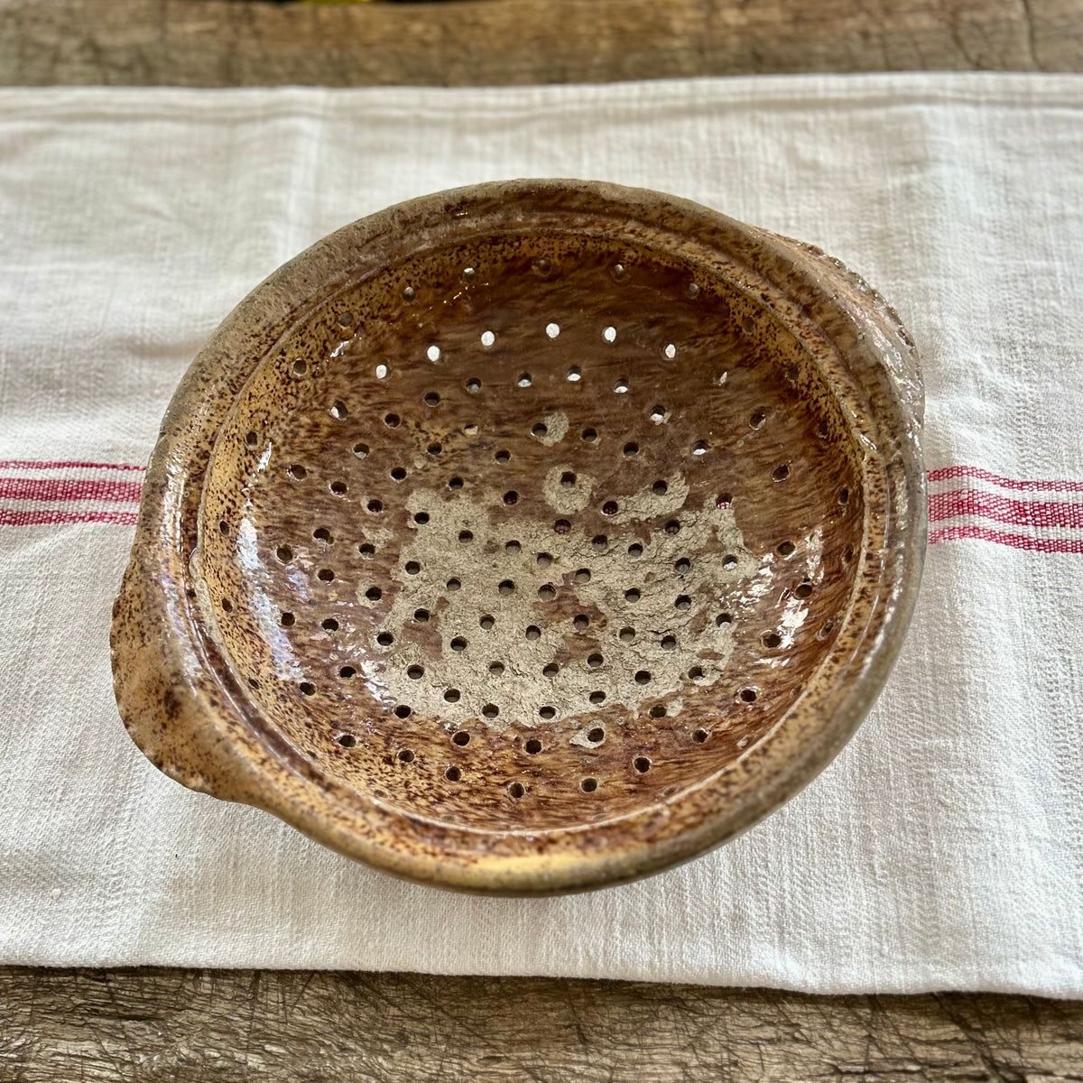 Antique French Earthenware Drainer| France, c. 1880–1920