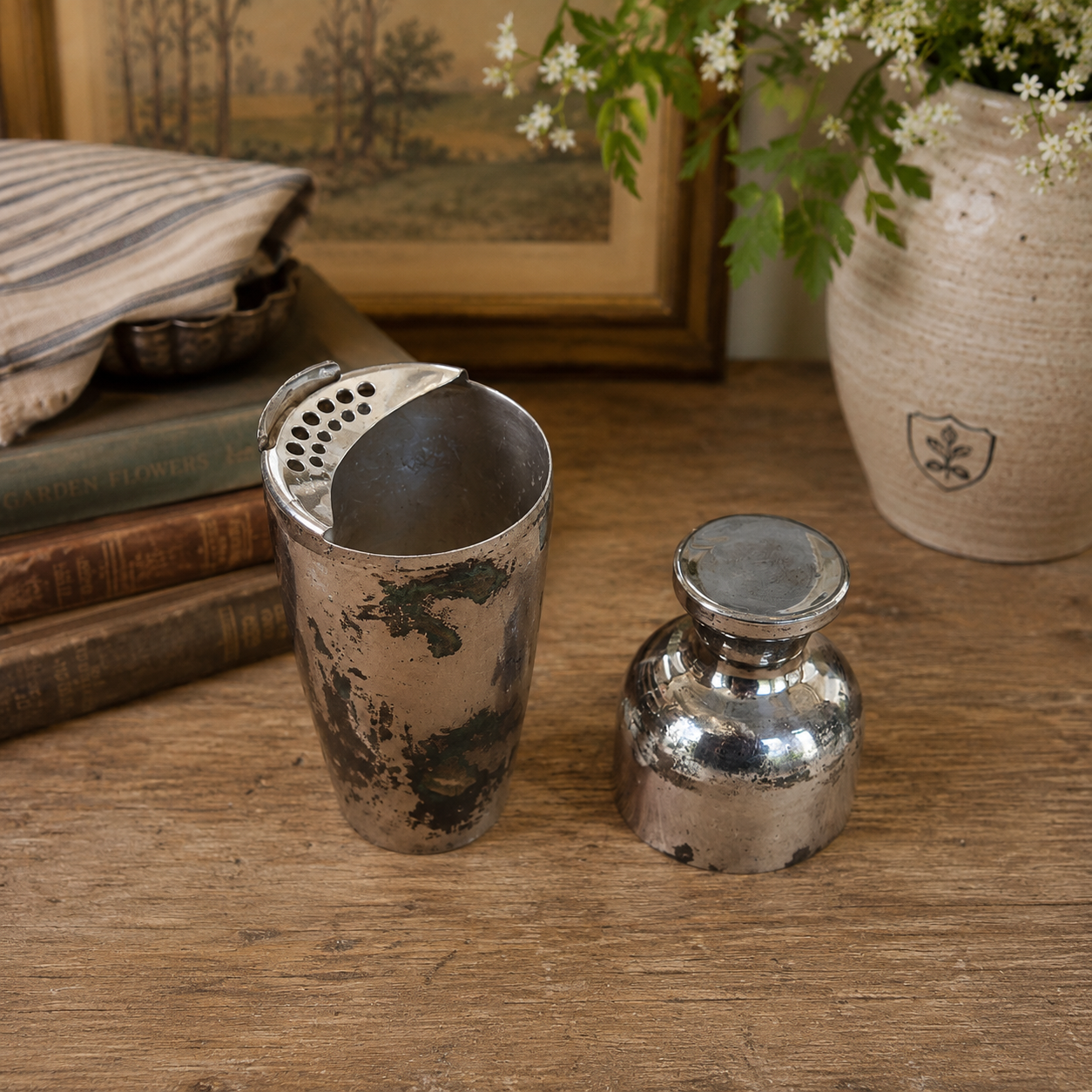 Antique Napier Silver-Plated Personal Cocktail Shaker, c. 1930s