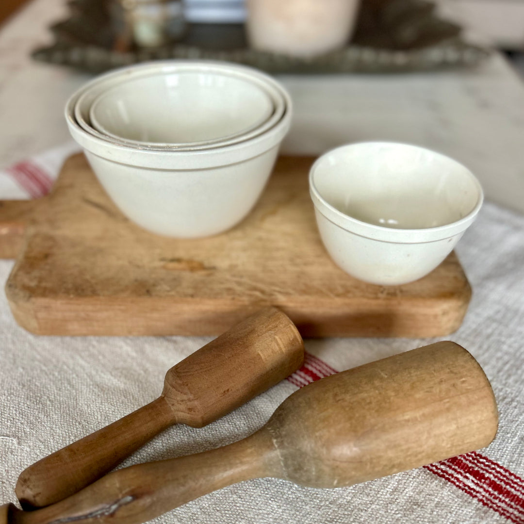 Vintage Ironstone Pudding Bowls (Set of 4)