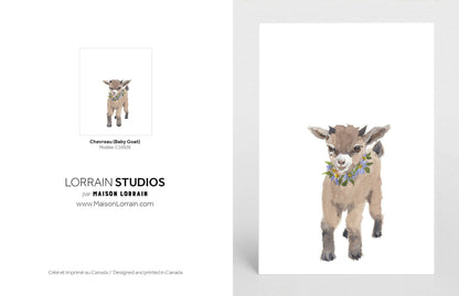 NEW Carte de souhaits - Chevreau/ Greeting Card - Baby Goat
