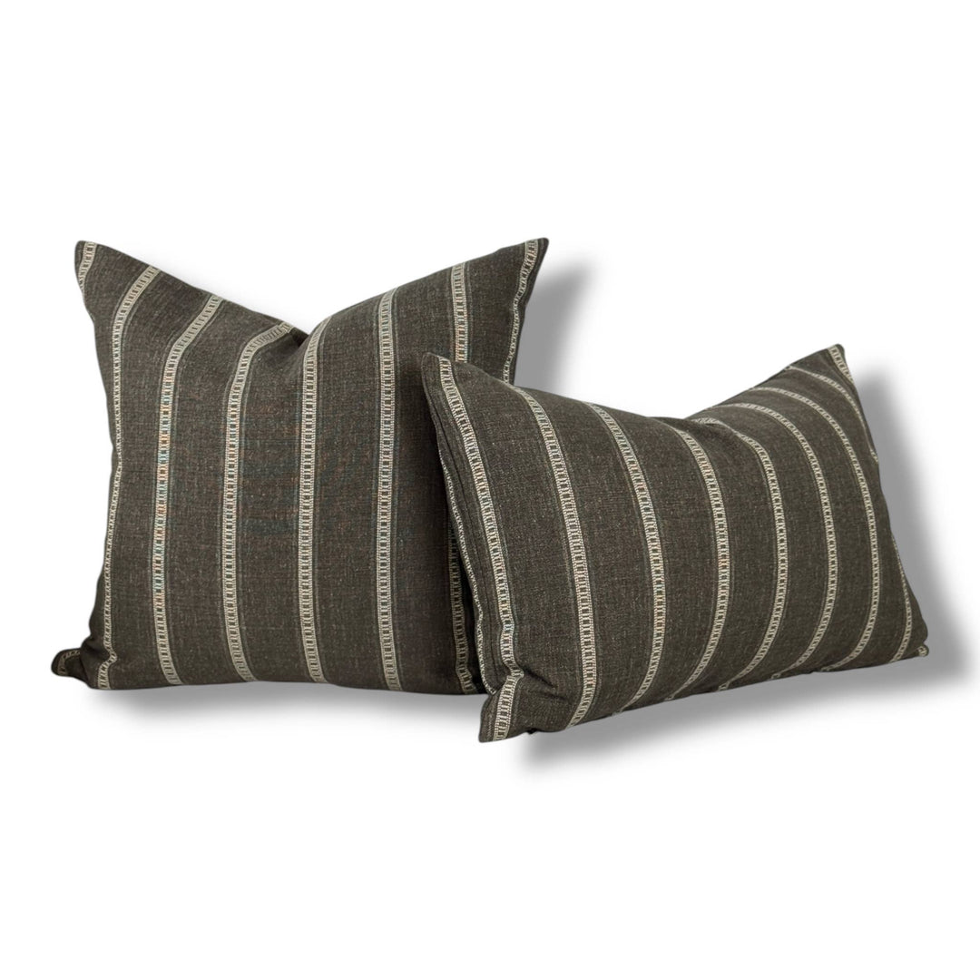 Charlie | Brown stripe woven pillow cover