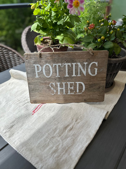 Vintage “potting shed” wooden sign