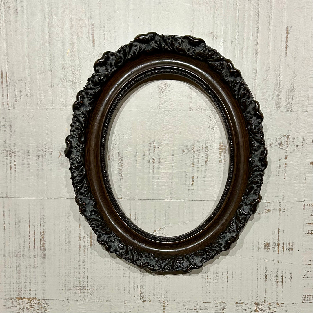 Victorian Black & Mahogany Ornate Oval Frame