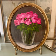 Pink Roses in Glass Vase — Original by Elisabeth Kam