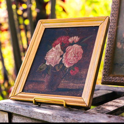 Antique rose study oil on paper
