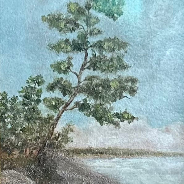 Blueberry island - acrylic on paper