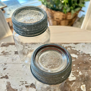 Vintage Canadian Crown Glass Jars with Original Zinc Lids