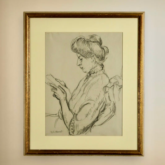 Rita Mount (1888–1967)
Untitled: Woman Reading (Floral Study on Verso)
Graphite on paper, signed lower left