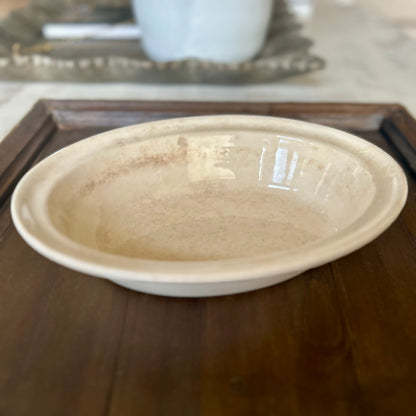 Antique English Ironstone Oval Baking Dish –  (c. 1920s–1930s)