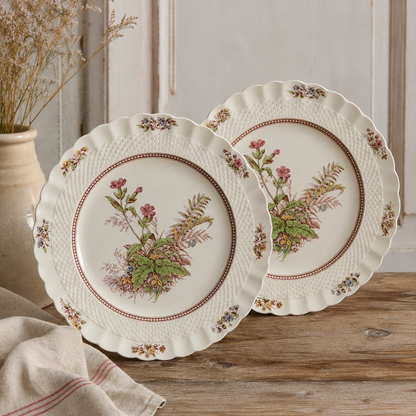 Pair of Vintage Copeland Spode “Rosalie” English Dinner Plates – 10.5”