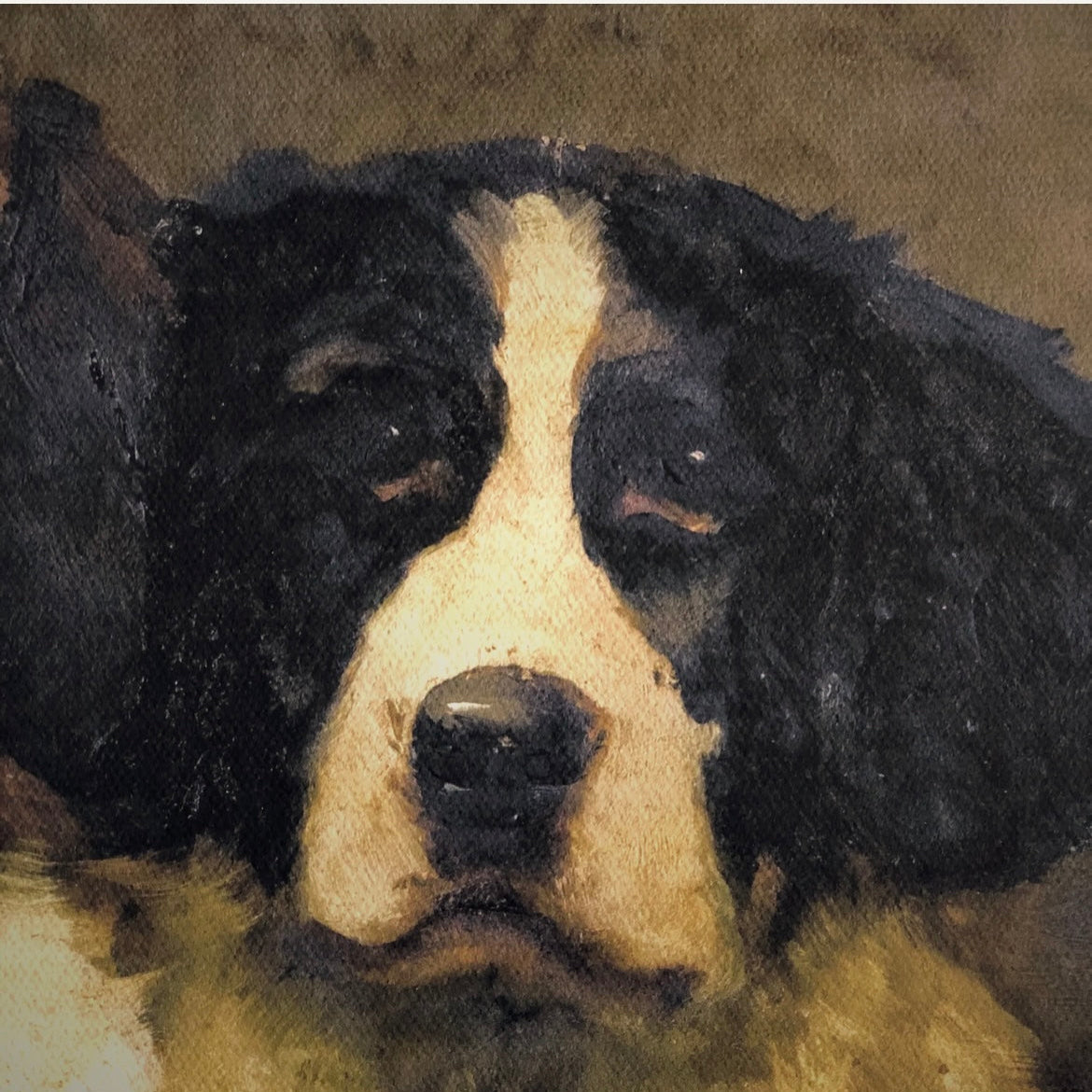 FRAMED CLASSICAL PAINTING - STRETCHED RIGID CANVAS -         “BEST BUDDY”